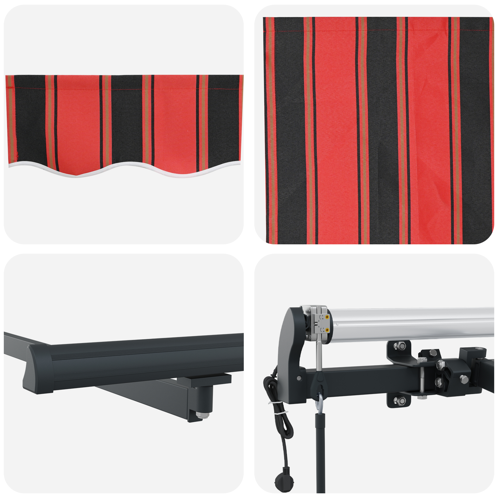 Marciză retractabilă automată portocalie și maro, 300x250 cm [8]