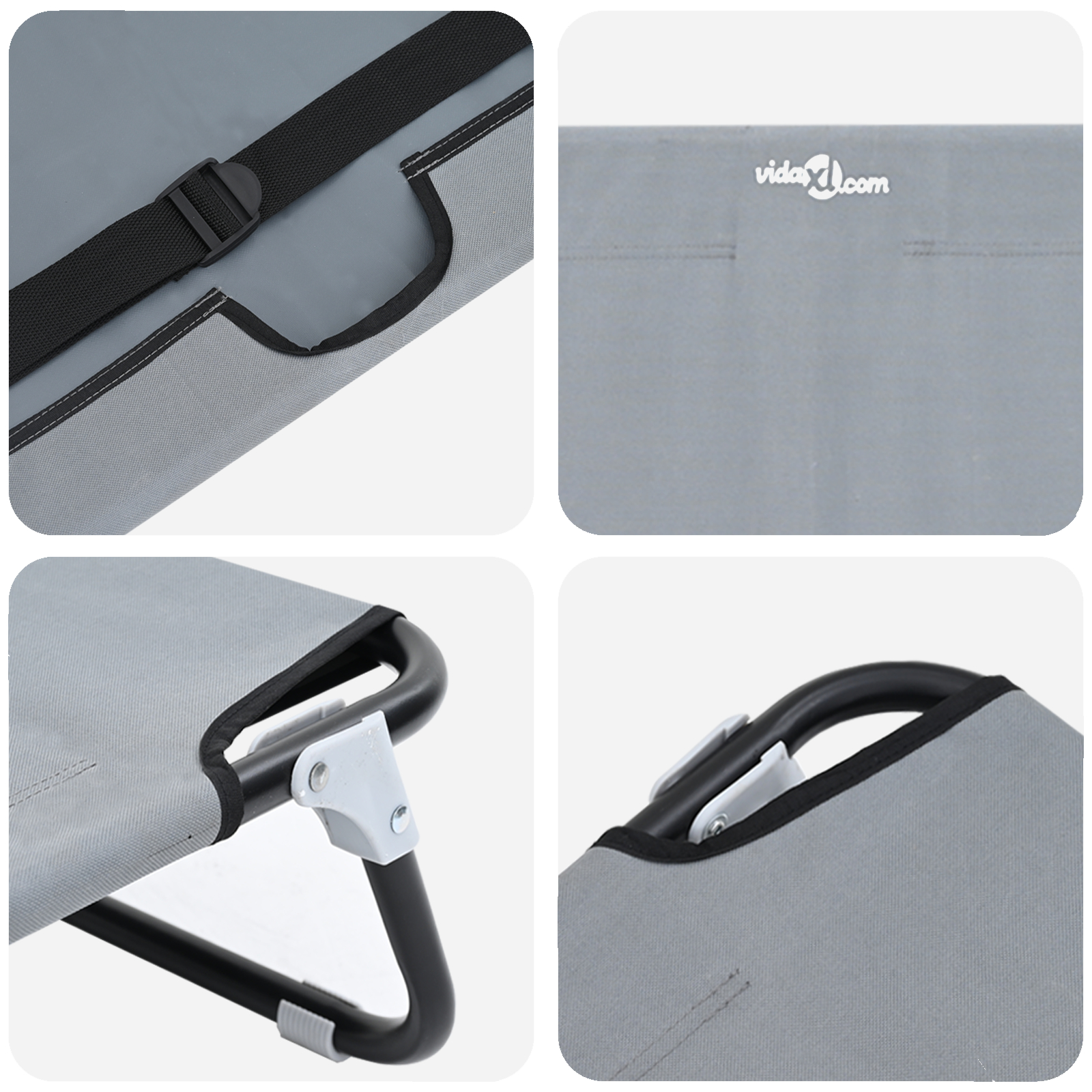 Pat pliabil gri deschis pentru câini m Oxford Fabric și Oțel [6]