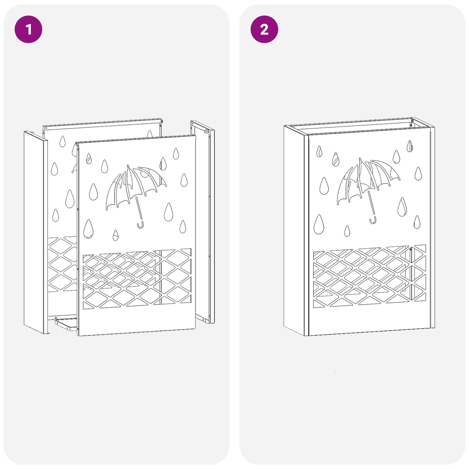 Suport de Umbrele Antracit Metal Mediul Inserții Decorative [5]