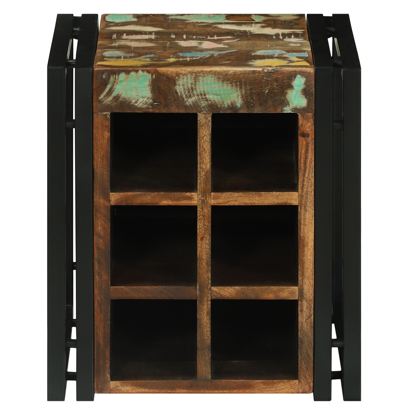 Raft vin 34.5x35x39 cm din lemn reciclat [4]