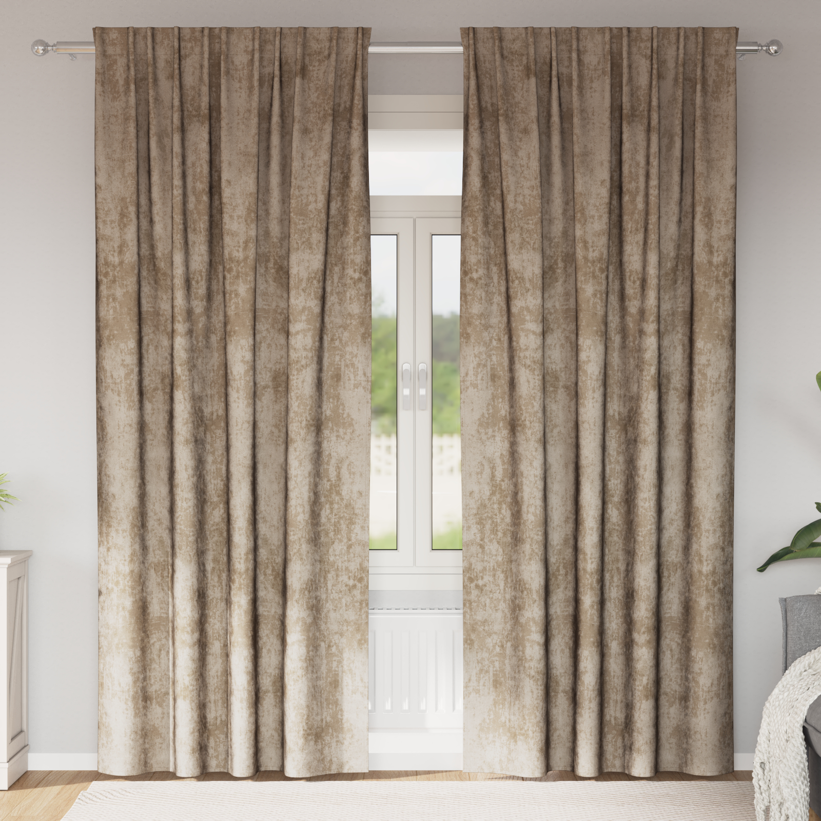  Decorațiuni casă și accesorii  - Draperii din catifea 2 buc cu ochiuri champagne 245x140 cm