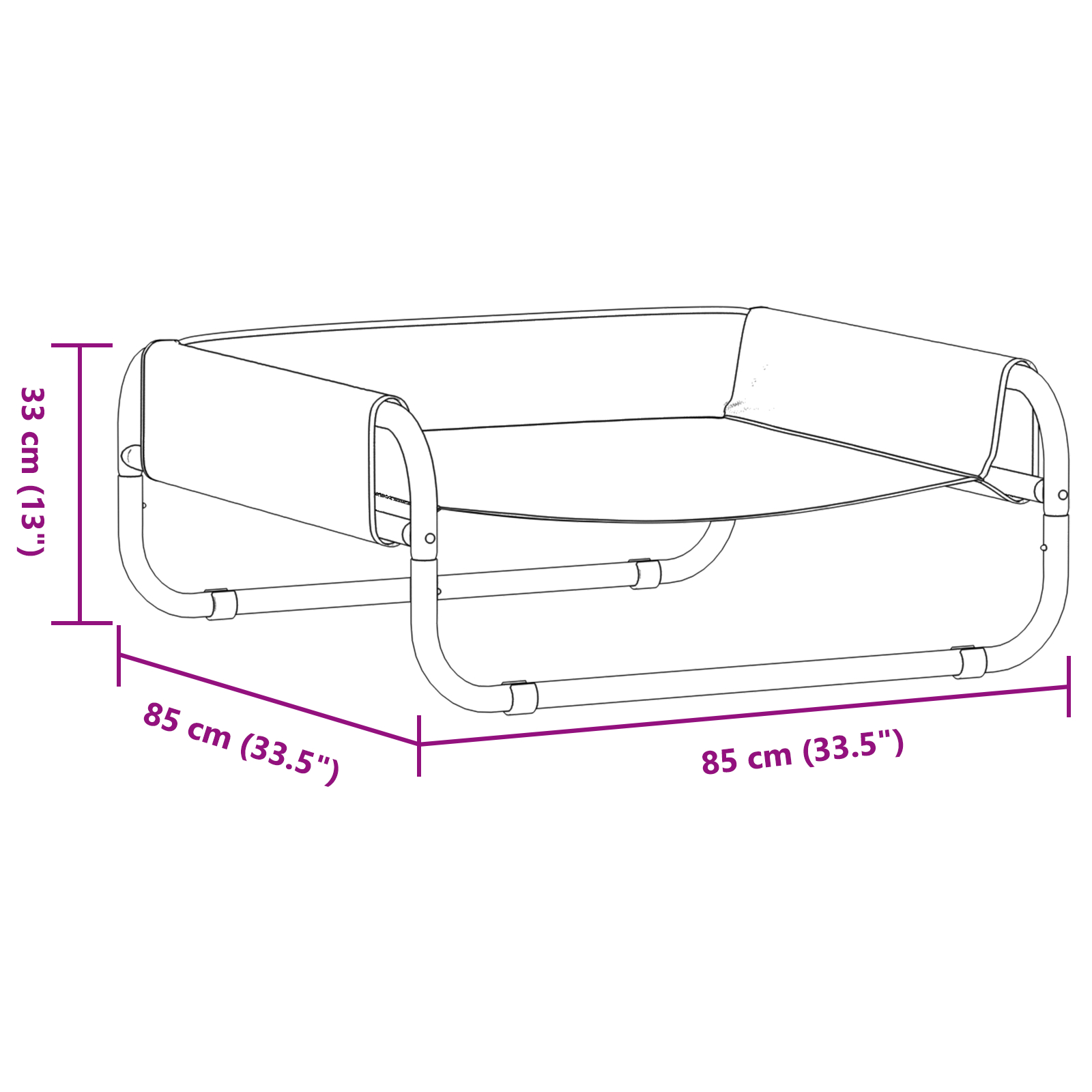 Pat Ridicat pentru Câini Gri Deschis L Husa din Material Oxford și Oțel [10]