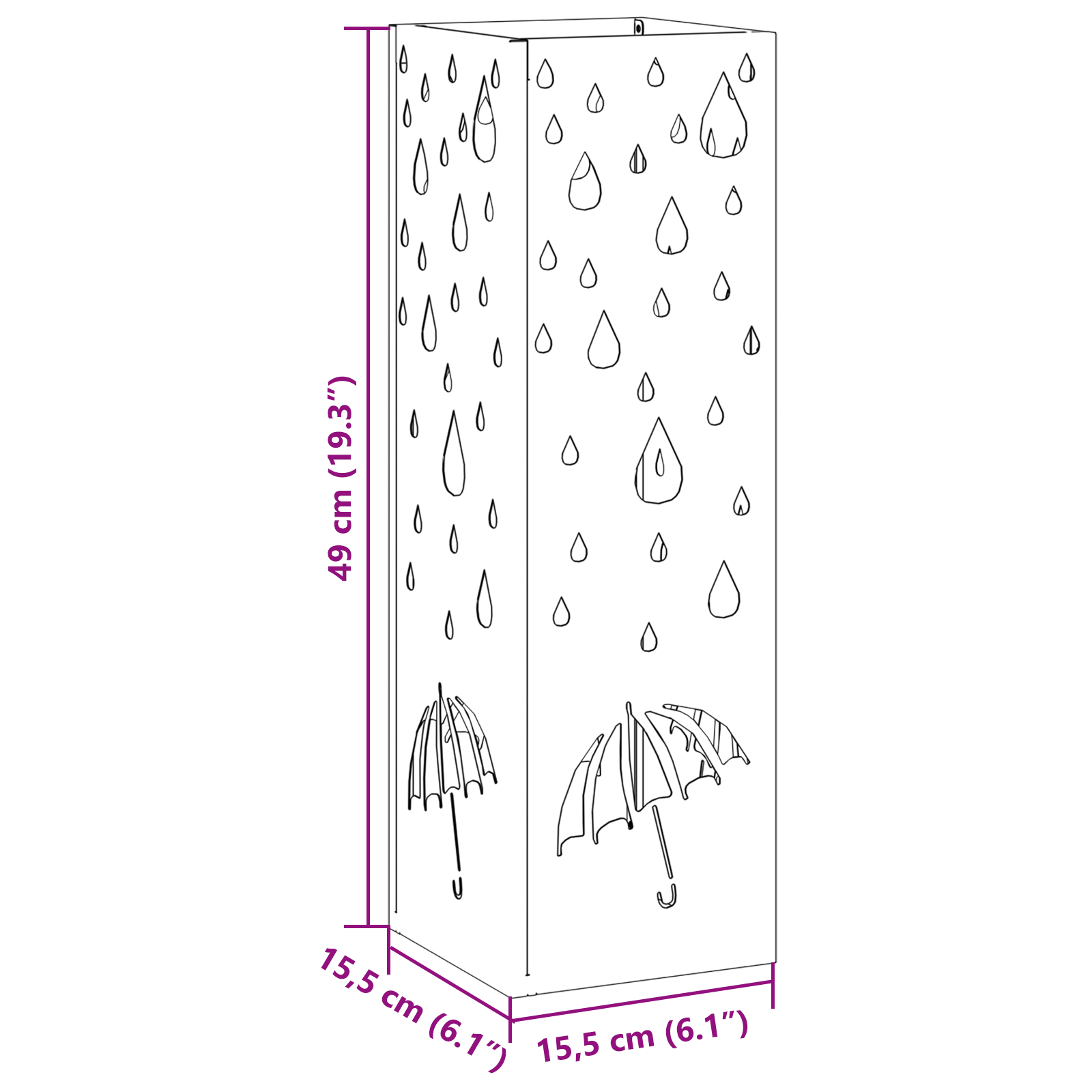 Suport pentru umbrele Alb Metal Standard Model Suport umbrele [6]