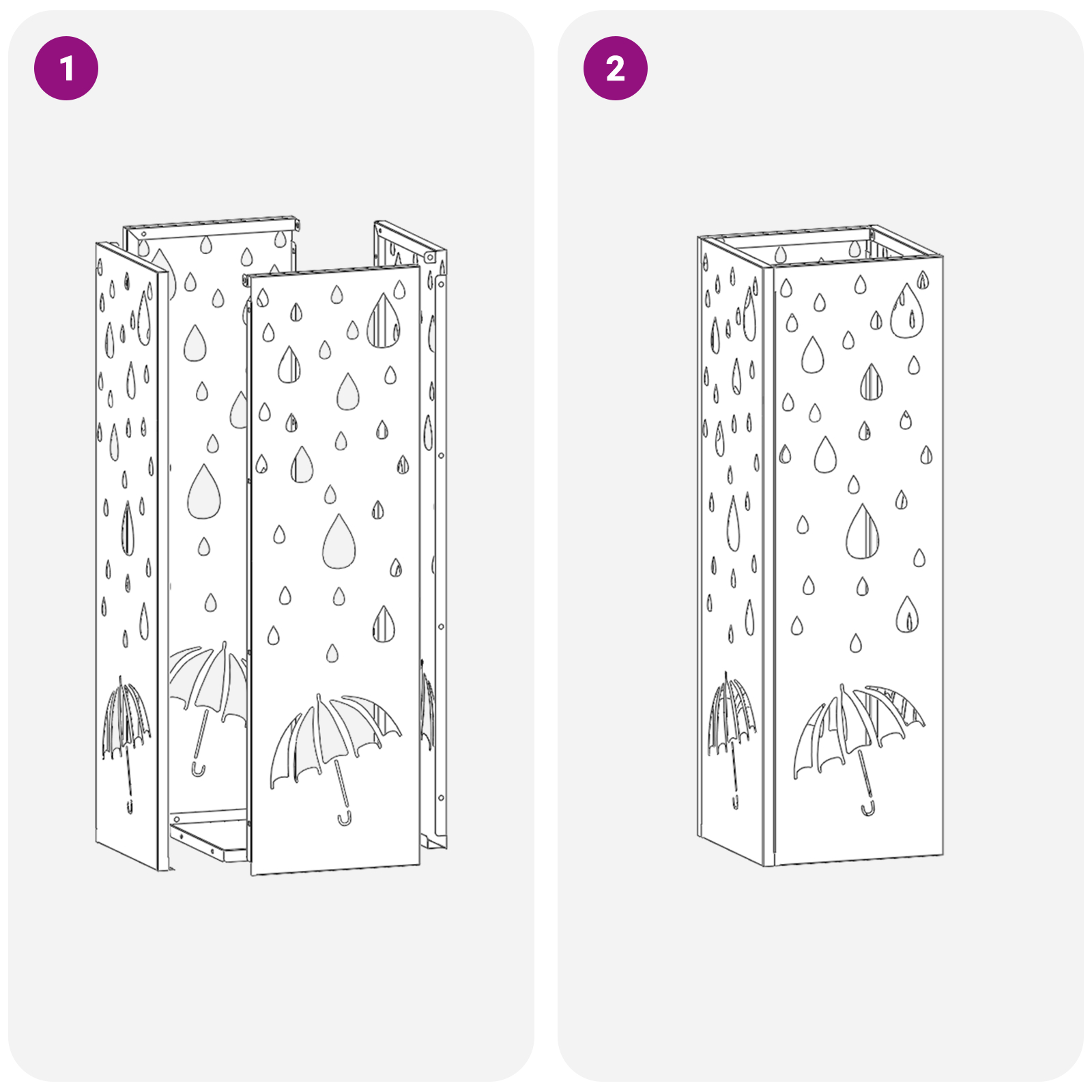Suport Umbrele Antracit Metal Standard Inserții Decorative [6]
