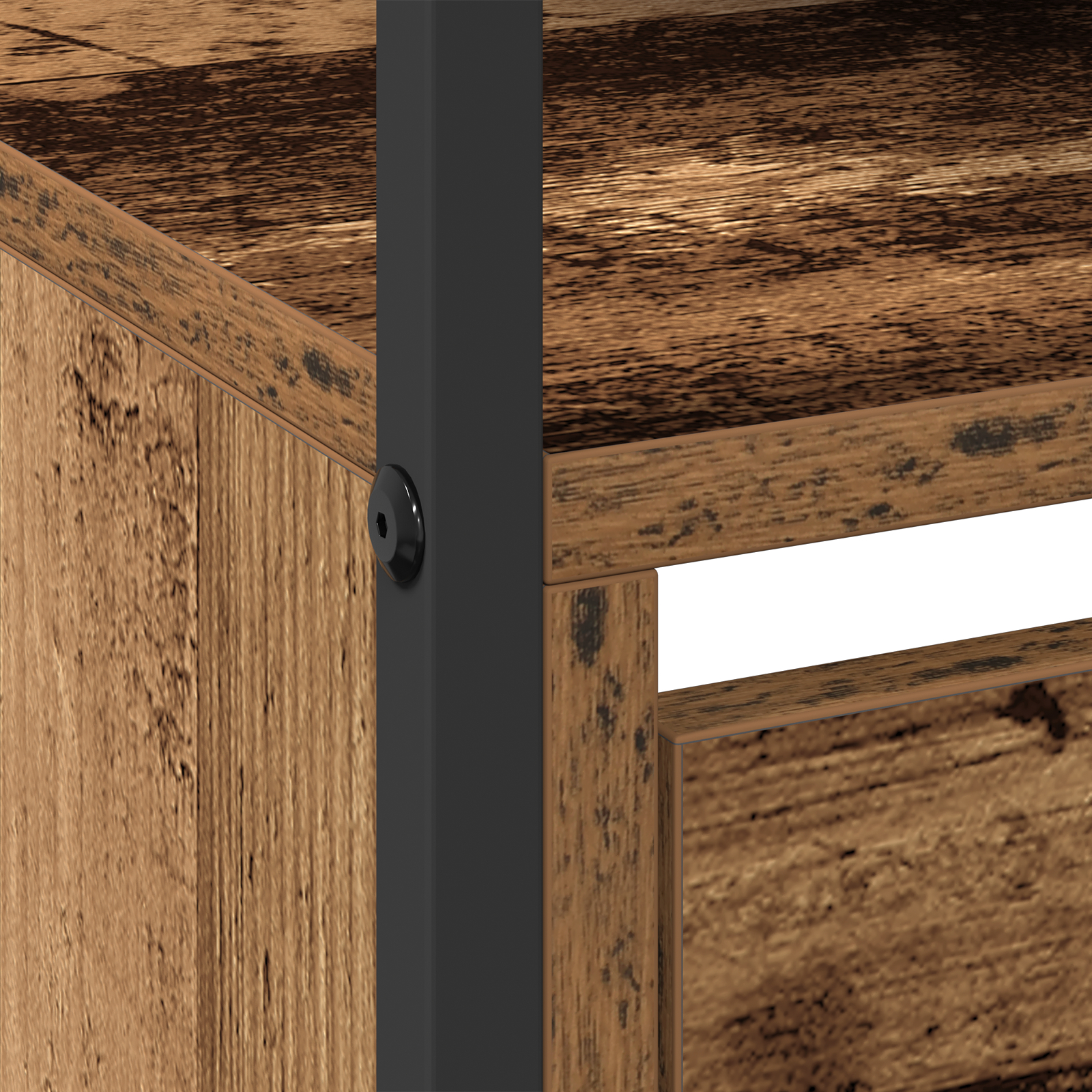 Cabinet pantofi cu 4 sertare pliante Lemn vechi 100x34x112 cm [8]