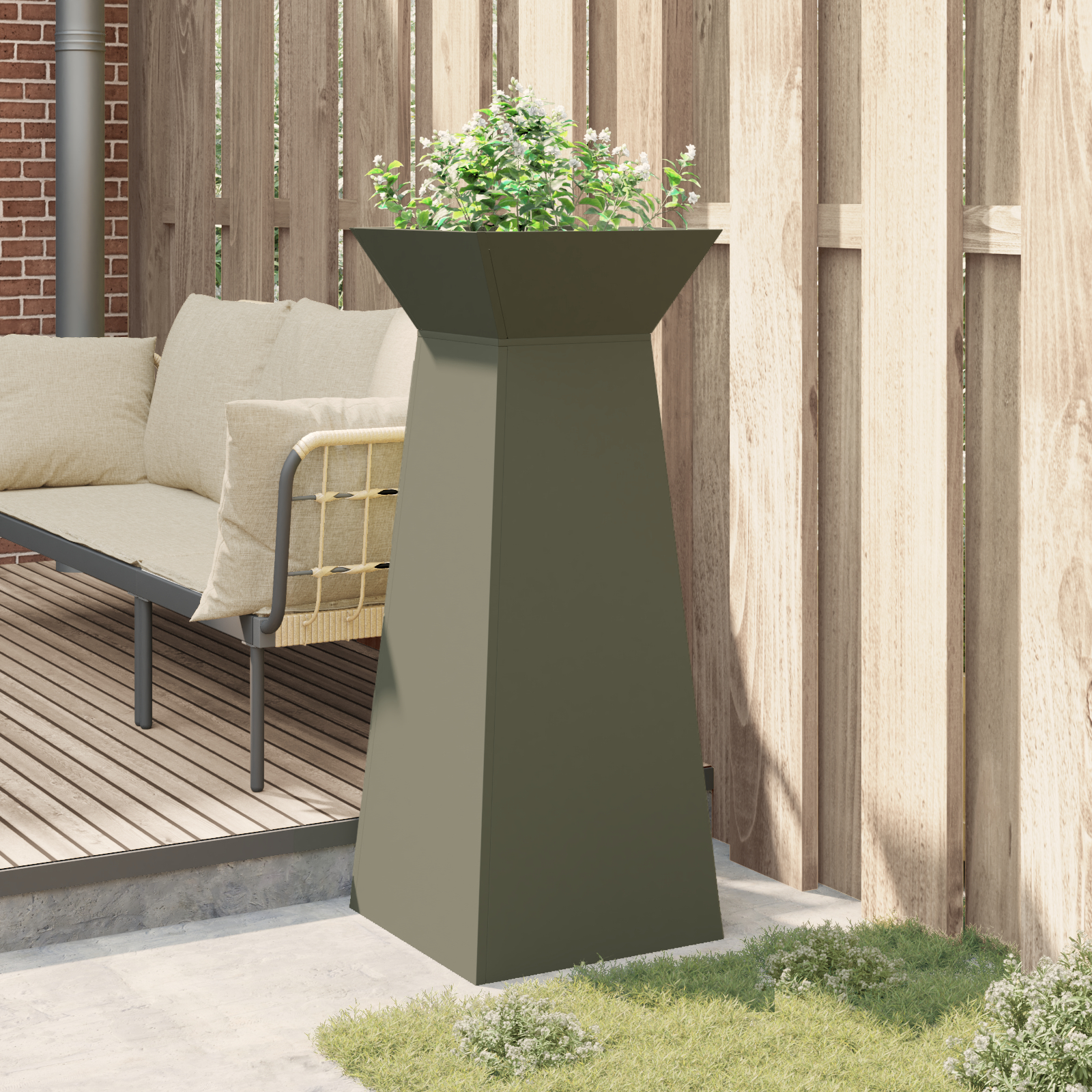 Suport pentru plante Verde oliv Metal 40 x 40 x 101 cm Ghivece [3]