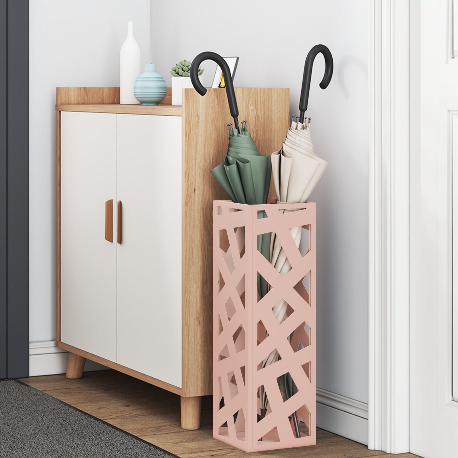 Suport pentru umbrele Roz Metal Mediu Inserții decorative [2]