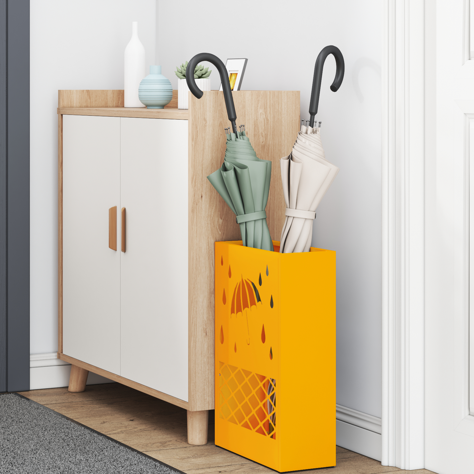 Suport de umbrele Galben muștar Oțel Mediu Inserții decorative [2]