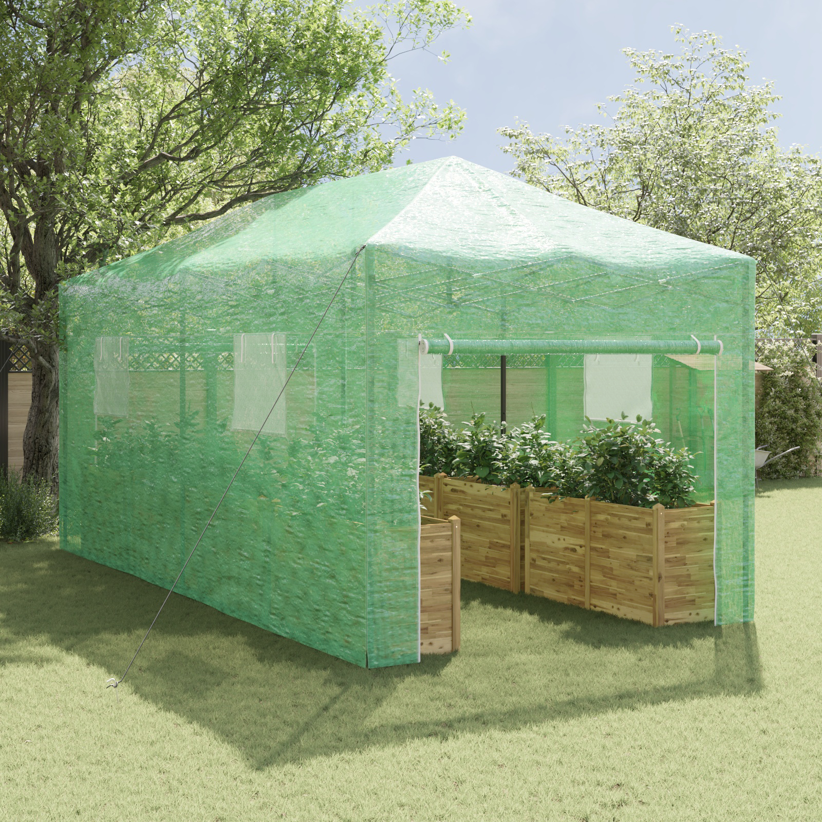 Sera walk-in cu Cadru Pop-up Verde 580x290x315 cm [2]