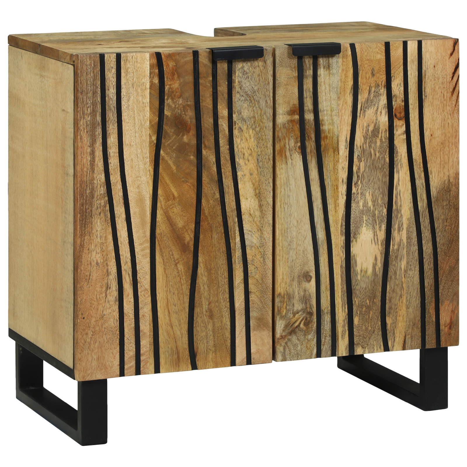 Seturi de mobilier pentru baie - Cabinet pentru chiuvetă 62x33x58 cm Lemn solid de mango și lemn procesat