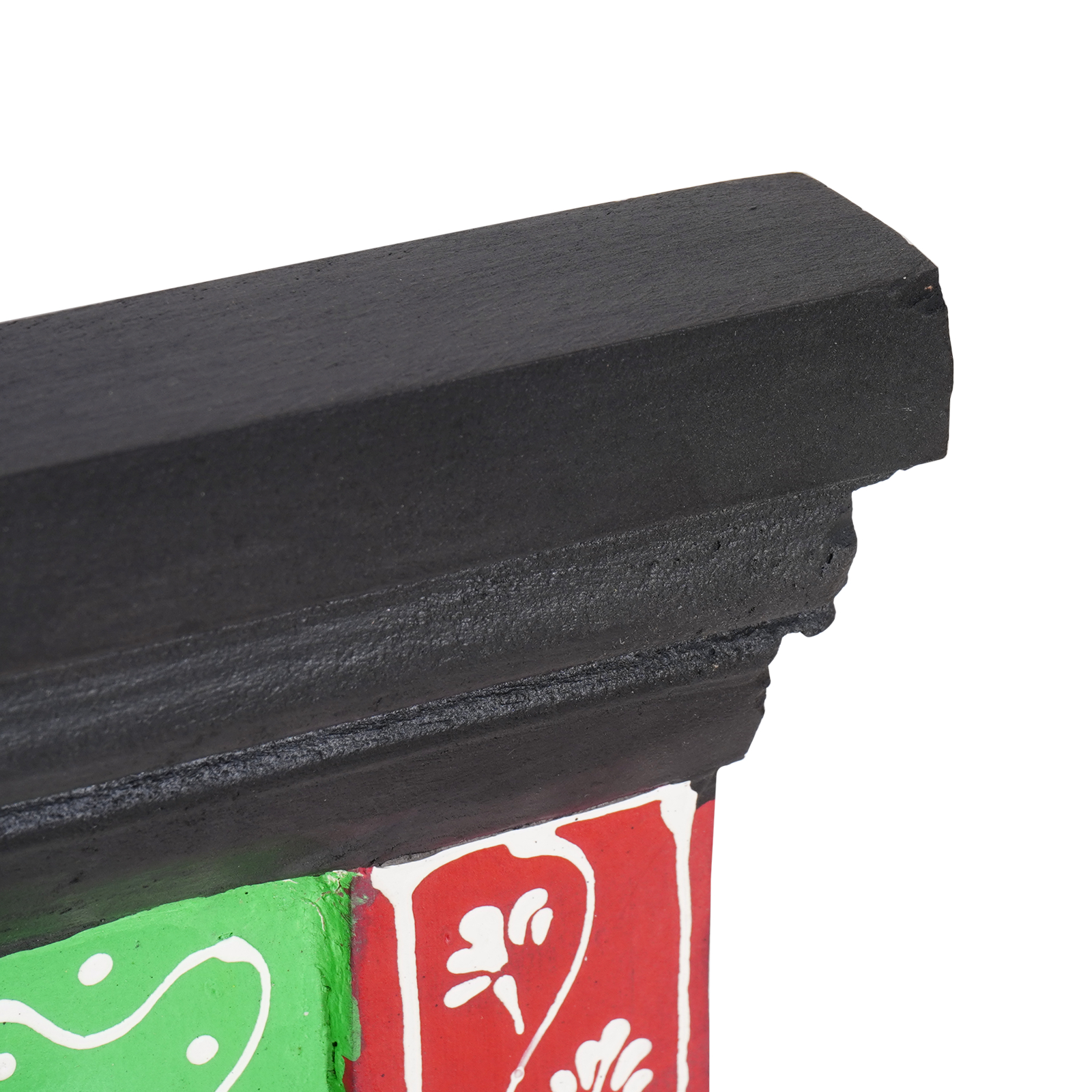 Cuier pe perete cu 4 cârlige 80x25x2 cm din lemn masiv de mango și lemn ingineresc. [5]