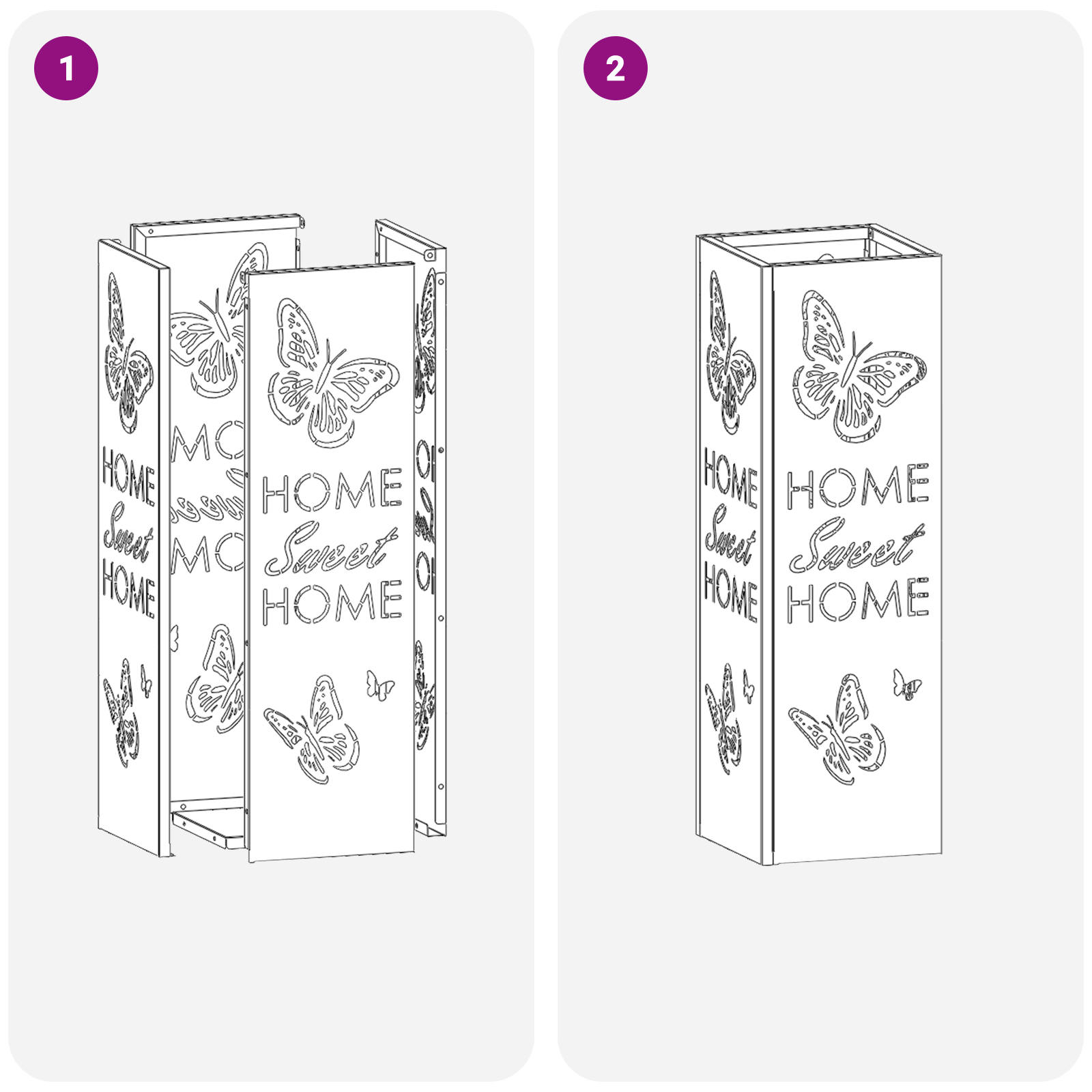 Suport de umbrele Alb Metal Mediu Inserții decorative [5]