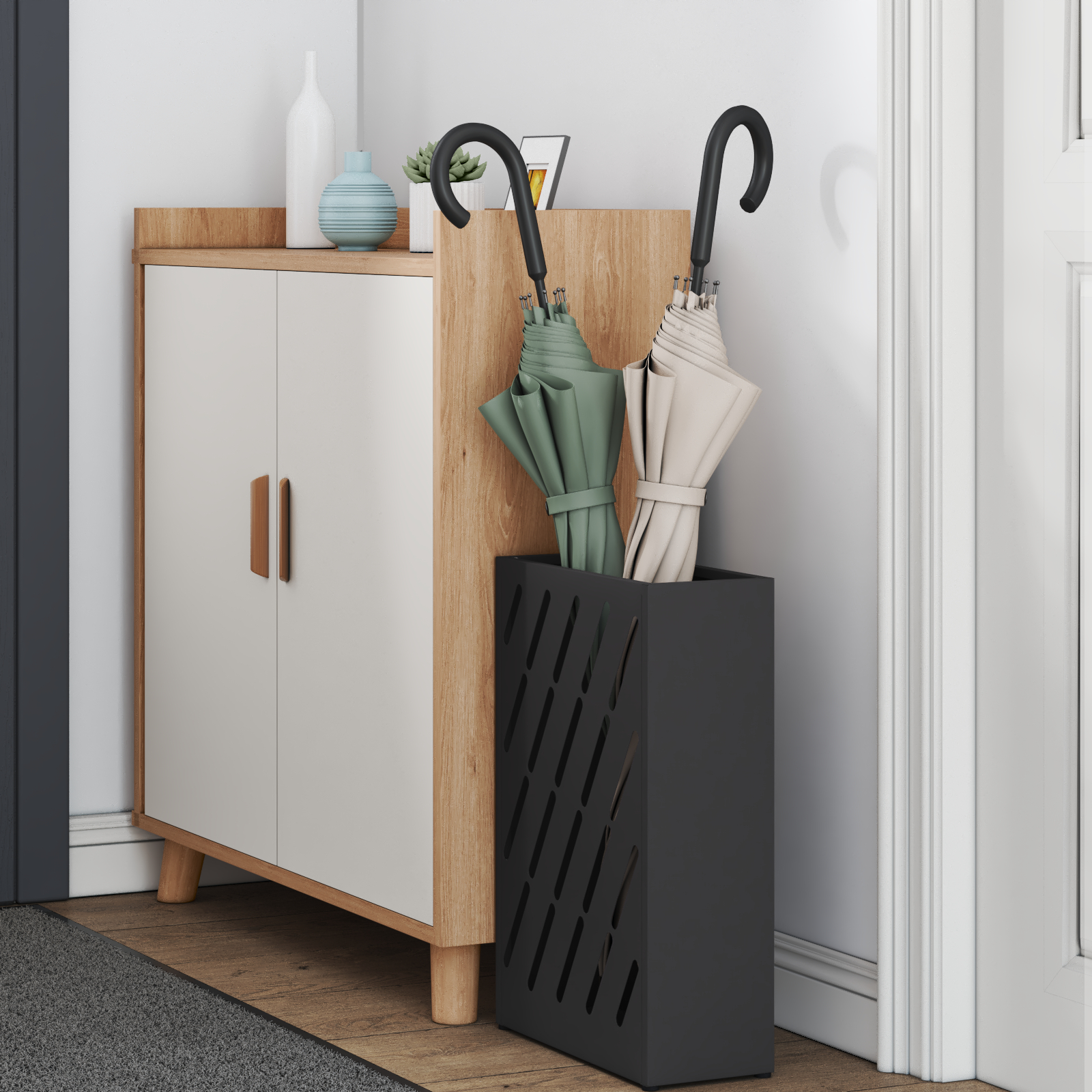 Suport de umbrele Negru Metal Mediu Suport de umbrele [2]