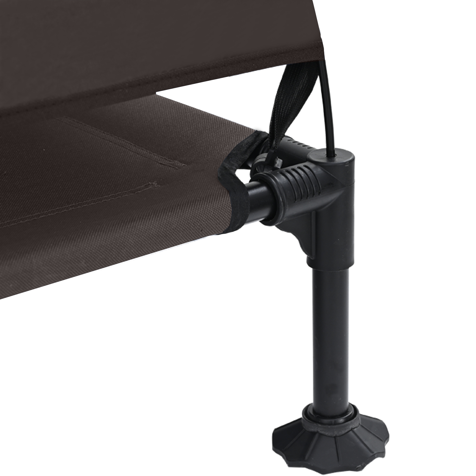 Pat câini ridicat cu copertină detașabilă Maro XL Oțel [6]