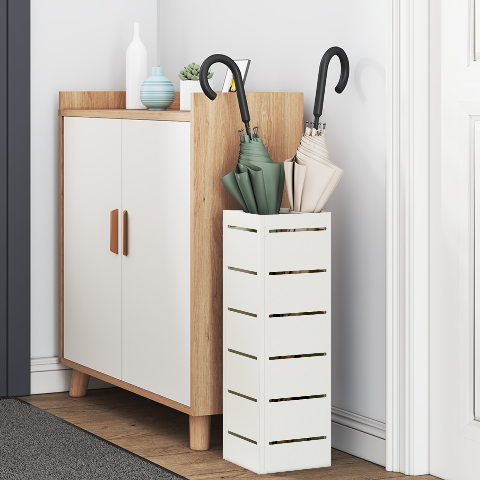 Suport pentru umbrele Alb Lemn Standard Suport pentru umbrele [2]