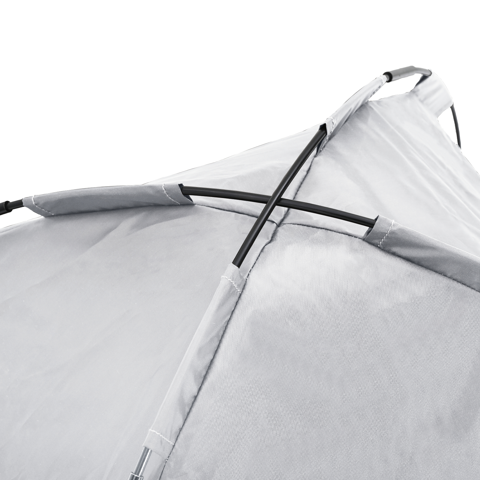 Pat ridicat pentru câini cu acoperiș detașabil Argintiu Oțel [7]