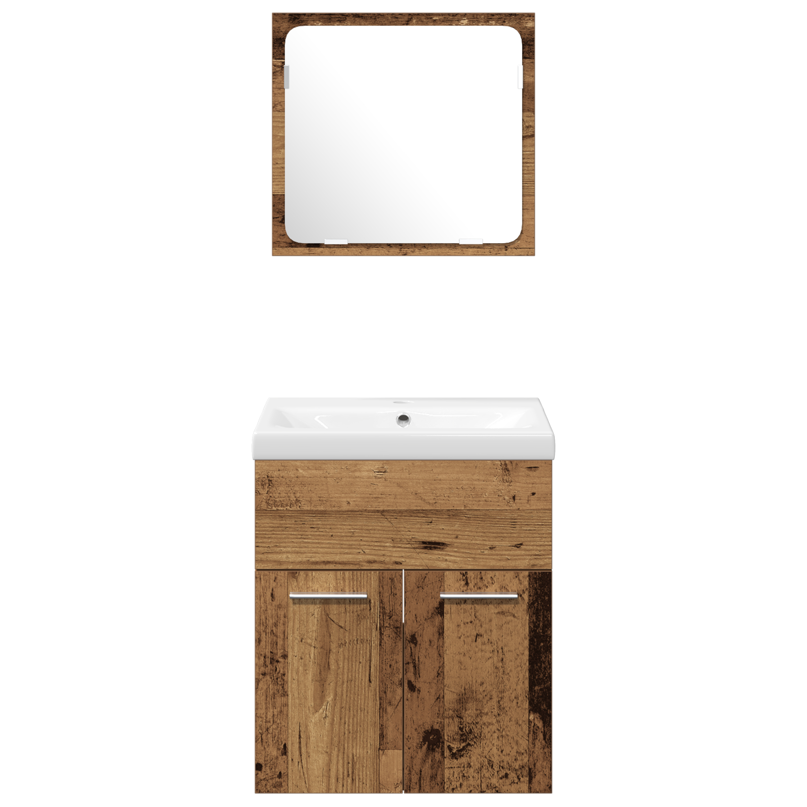 Set de Mobilier Baie din 4 Piese Lemn Vechi din Lemn Ingineresc [7]