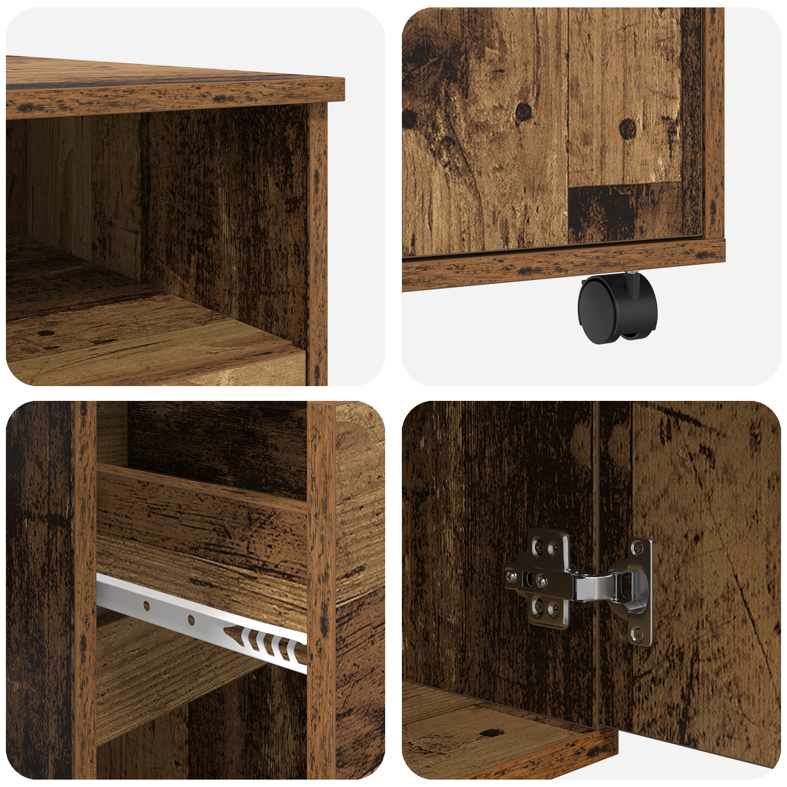 birou de calculator maron Lemn vechi Plăci aglomerate, metal [7]