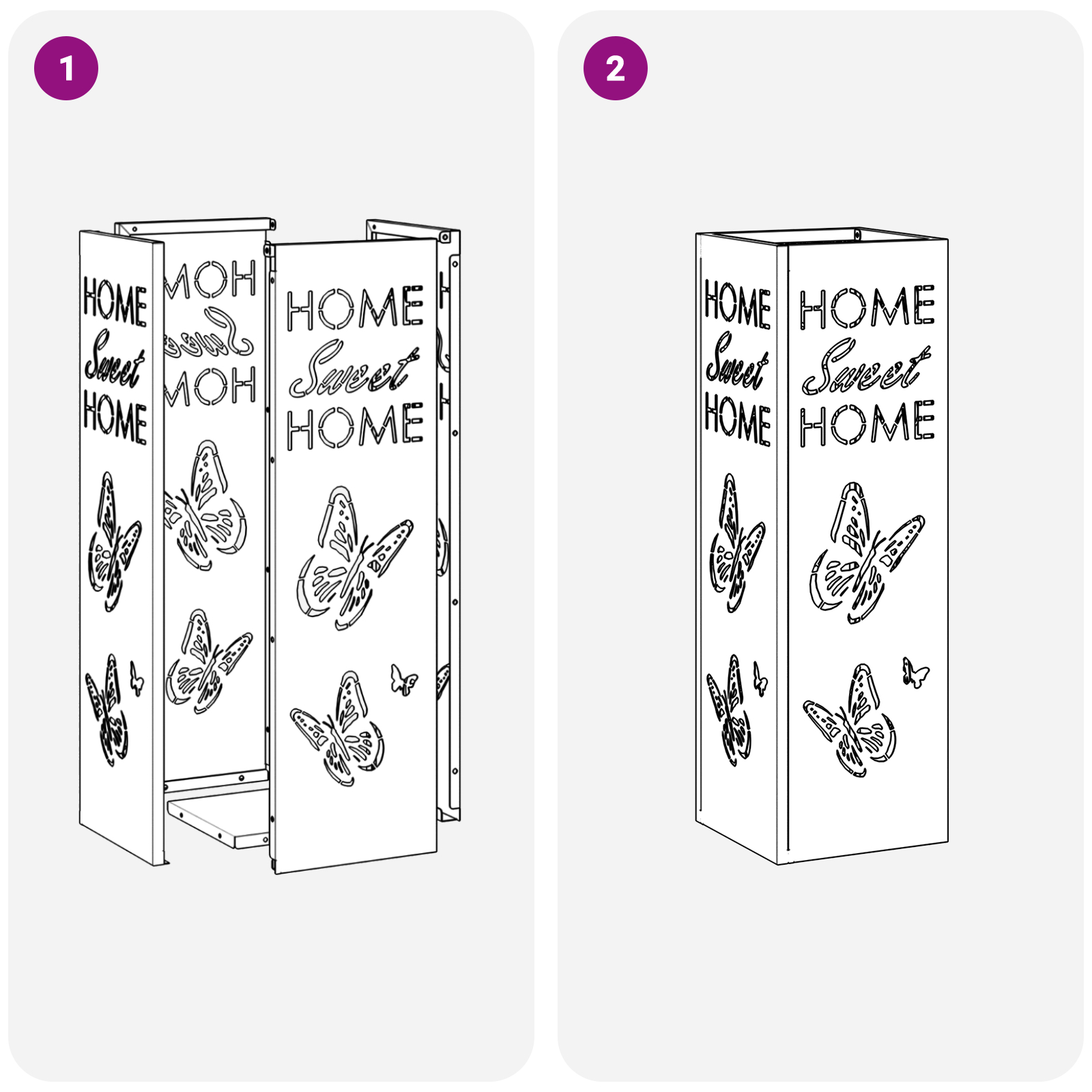 Suport pentru umbrele Negru Metal Standard Inserții Decorative [5]