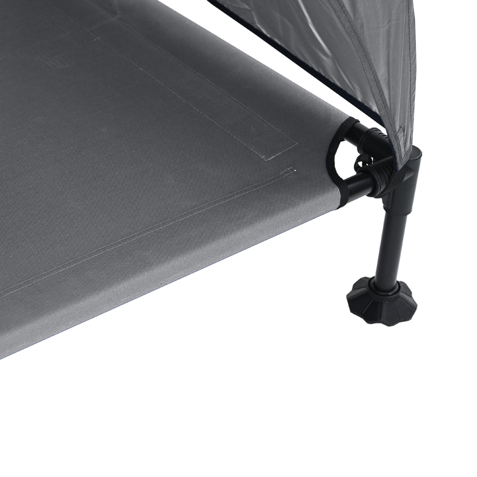 Pat pentru câini ridicat cu copertină detașabilă gri deschis XL oțel [7]