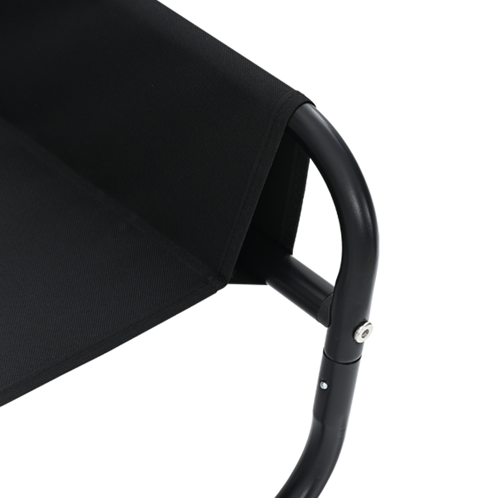 Pat ridicat pentru câini negru, din țesătură Oxford și oțel [8]