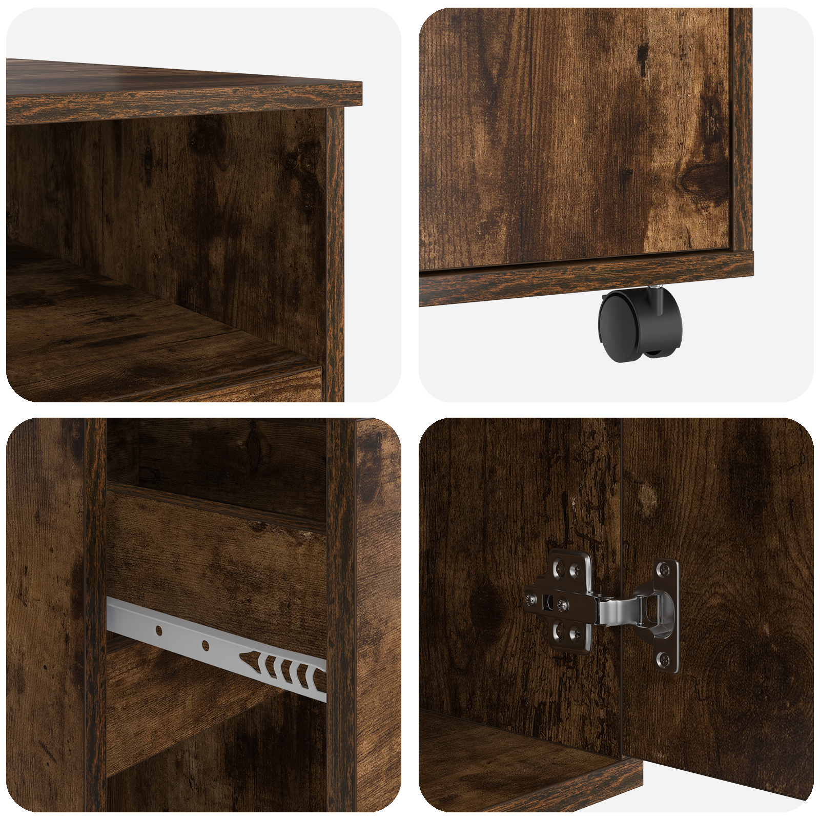 Birou maro de calculator Stejar fumuriu Lemn prelucrat Compact [7]