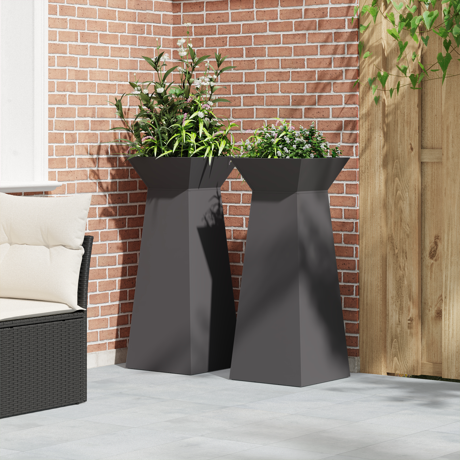 Suport pentru plante Negru Metal 40 x 40 x 101 cm Ghivece [3]