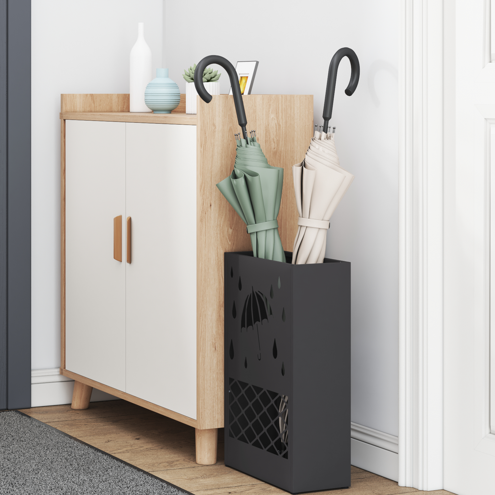 Suport de umbrele Negru Metal Mediu Suport de umbrele [2]