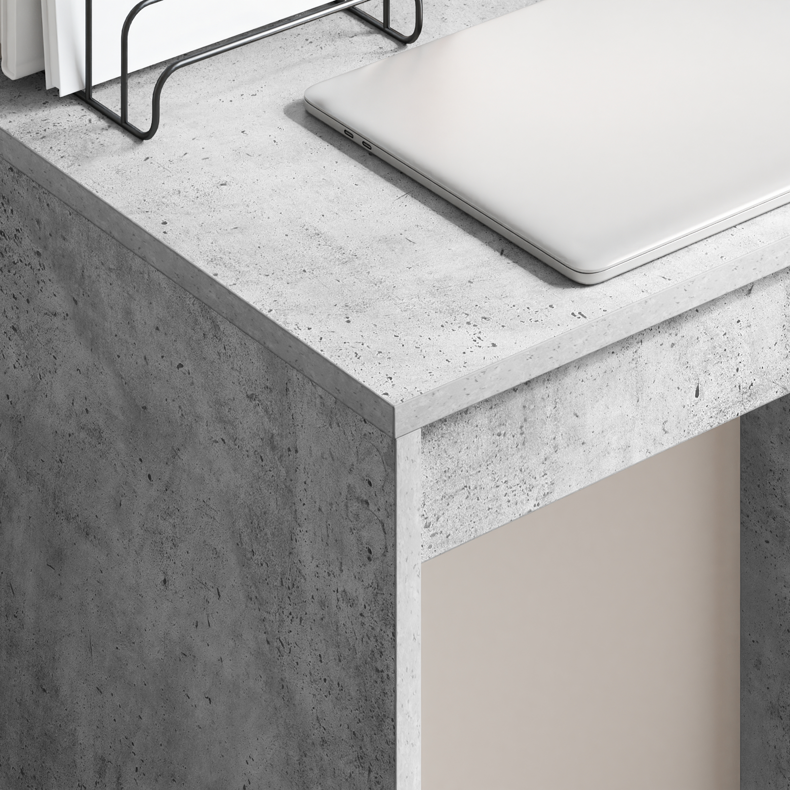 Birou de scris Gri beton Plăci de particule 60 x 40 x 76 cm [3]