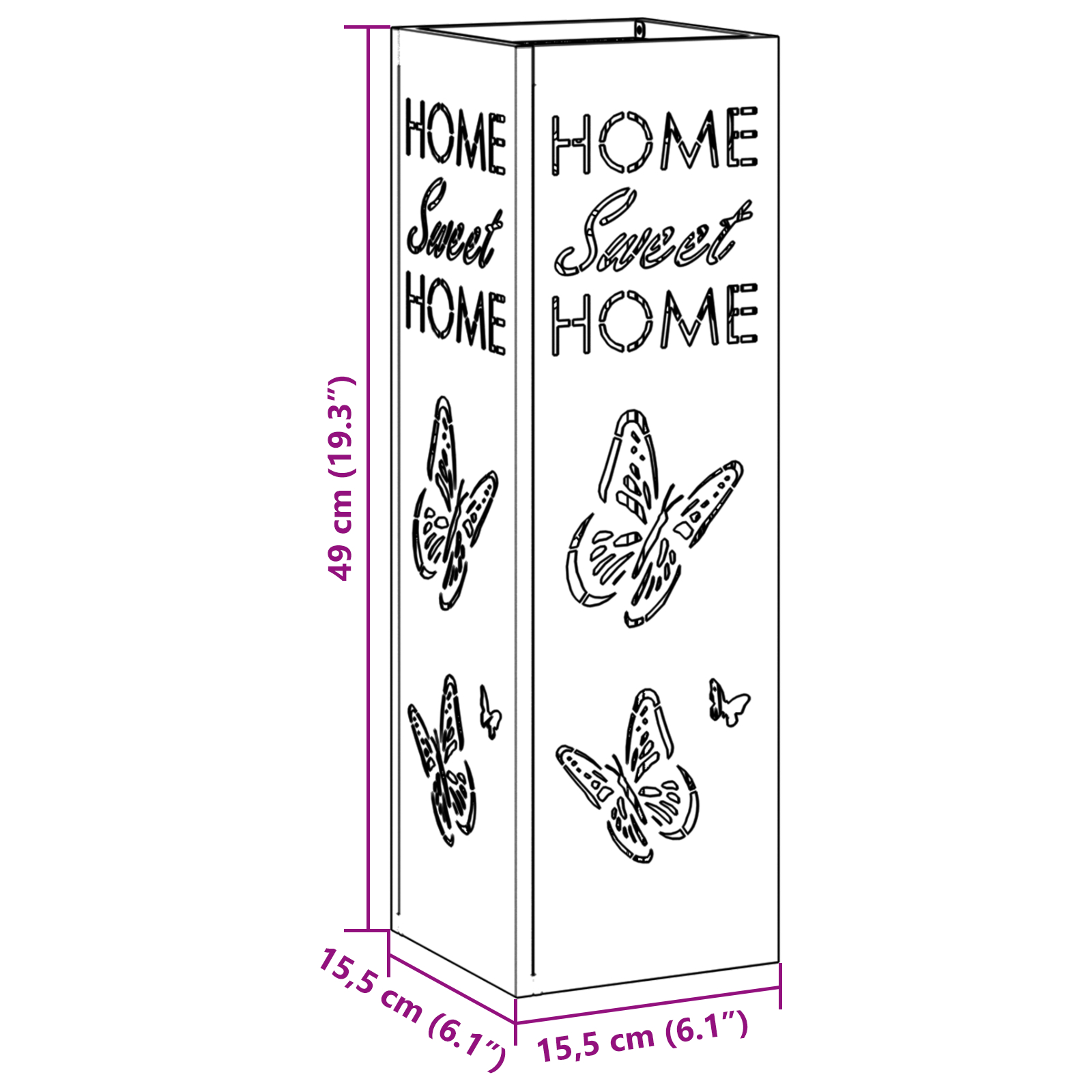 Suport de umbrele Roz Metal Mediu Inserții Decorative [6]