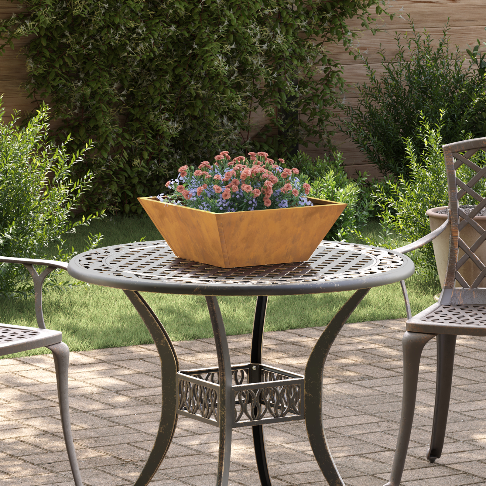 Grădinărit - Ghiveci Metalic Oțel rezistent la vreme 40 x 40 x 15 cm