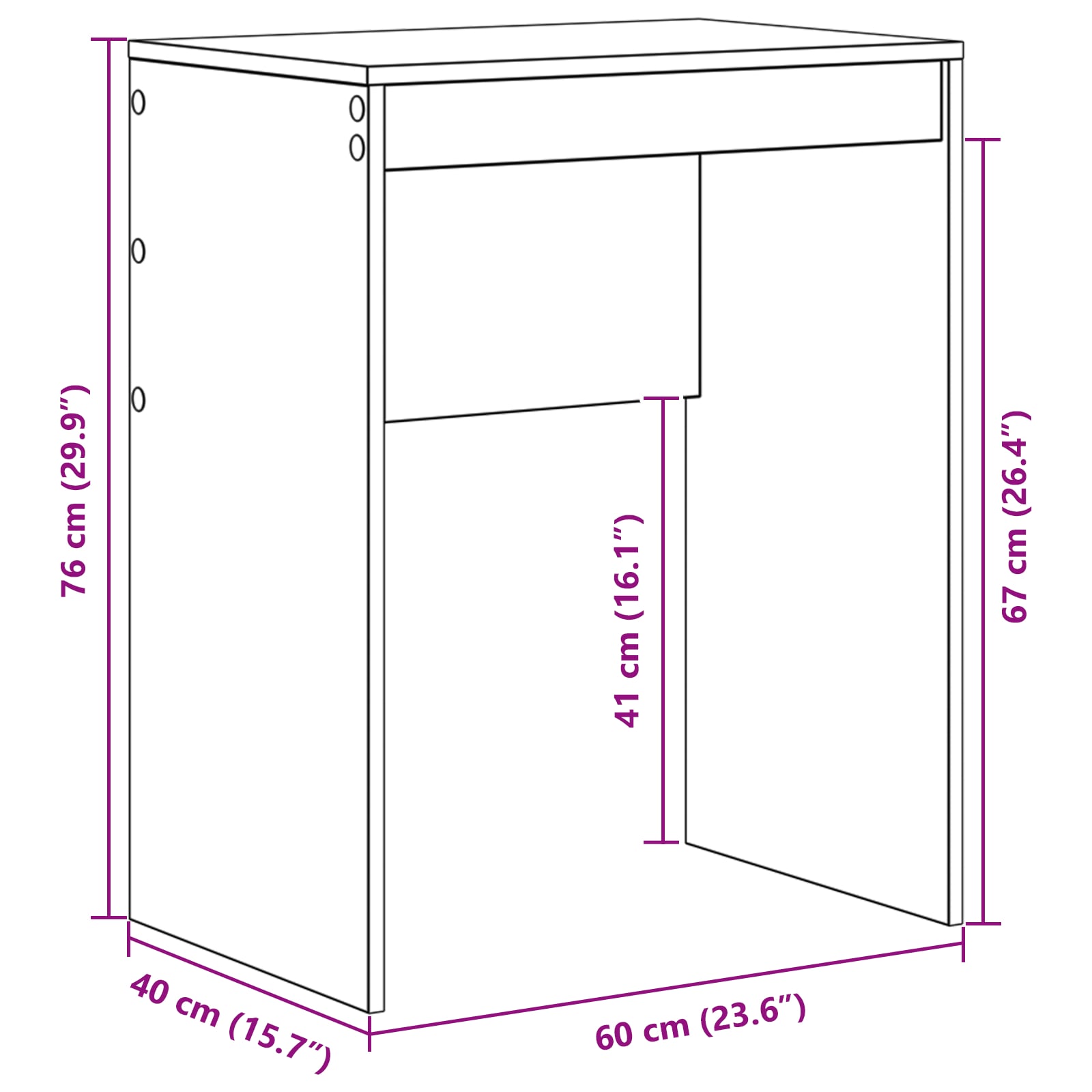 birou de scris stejar lemn prelucrat 60 x 40 x 76 cm elegant [8]