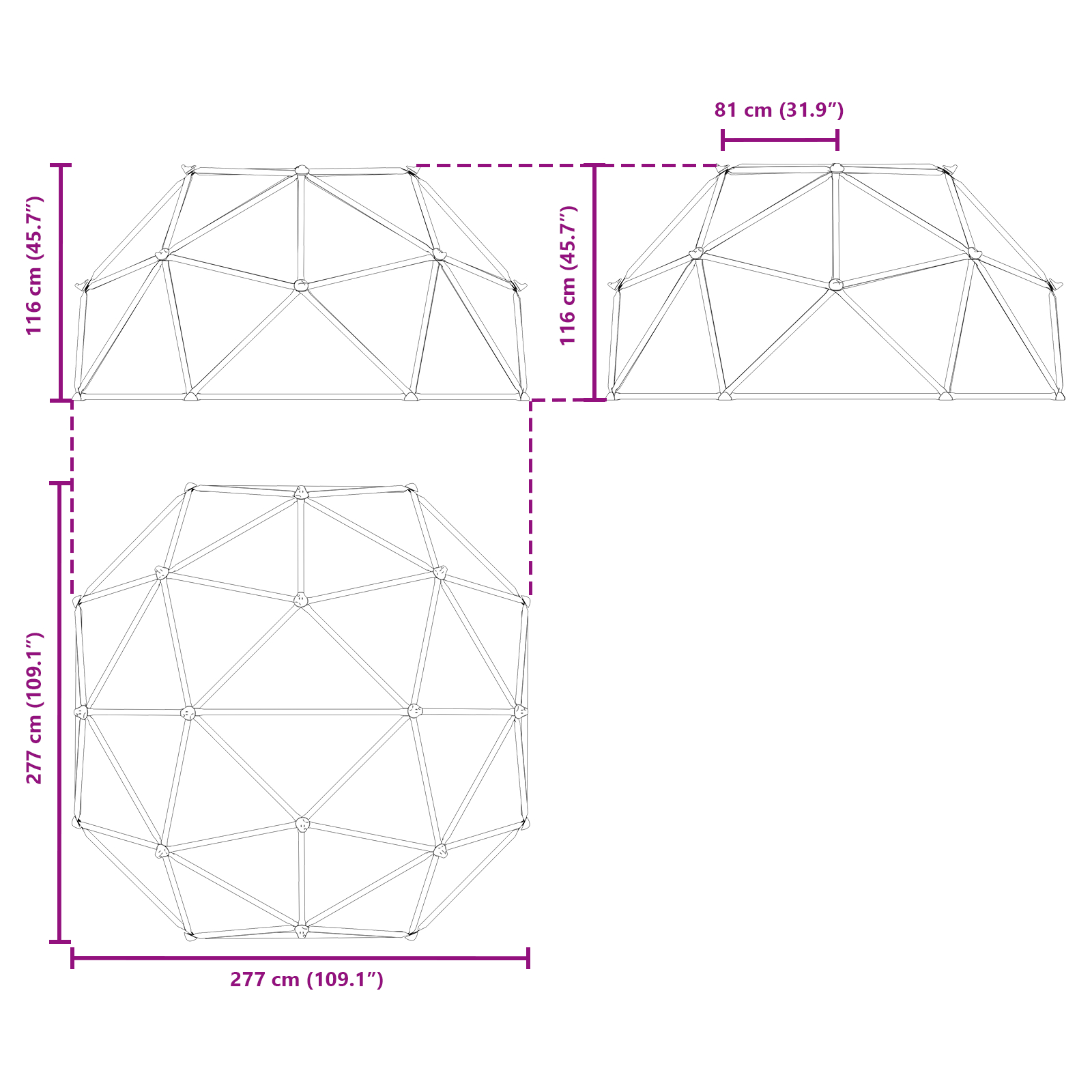 Dome de Cățărăt pentru Copii 3-10 Ani 255 cm 200 kg [9]
