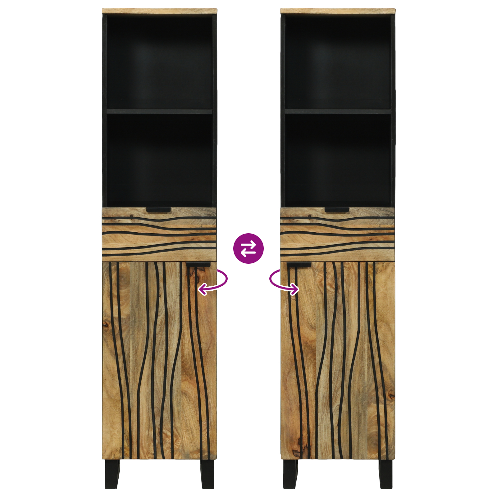 Cabinet de baie 38x33.5x160 cm Lemn Masiv Mango [9]