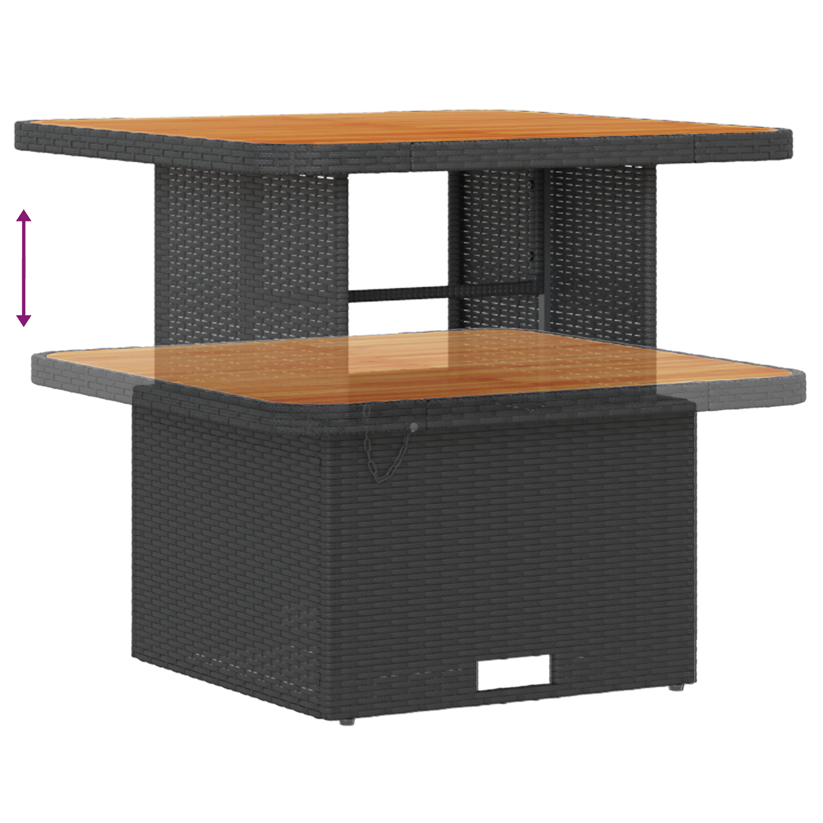 Set de Canapea pentru Grădină  cu 10 Piese cu Pernuțe Negru Poliratan Acacia, Canapea pentru Grădină  cu 2 Locuri cu Pernuțe Negru Poliratan, Set de Masă pentru Grădină  cu 3 Piese cu Pernuțe Negru Po [7]