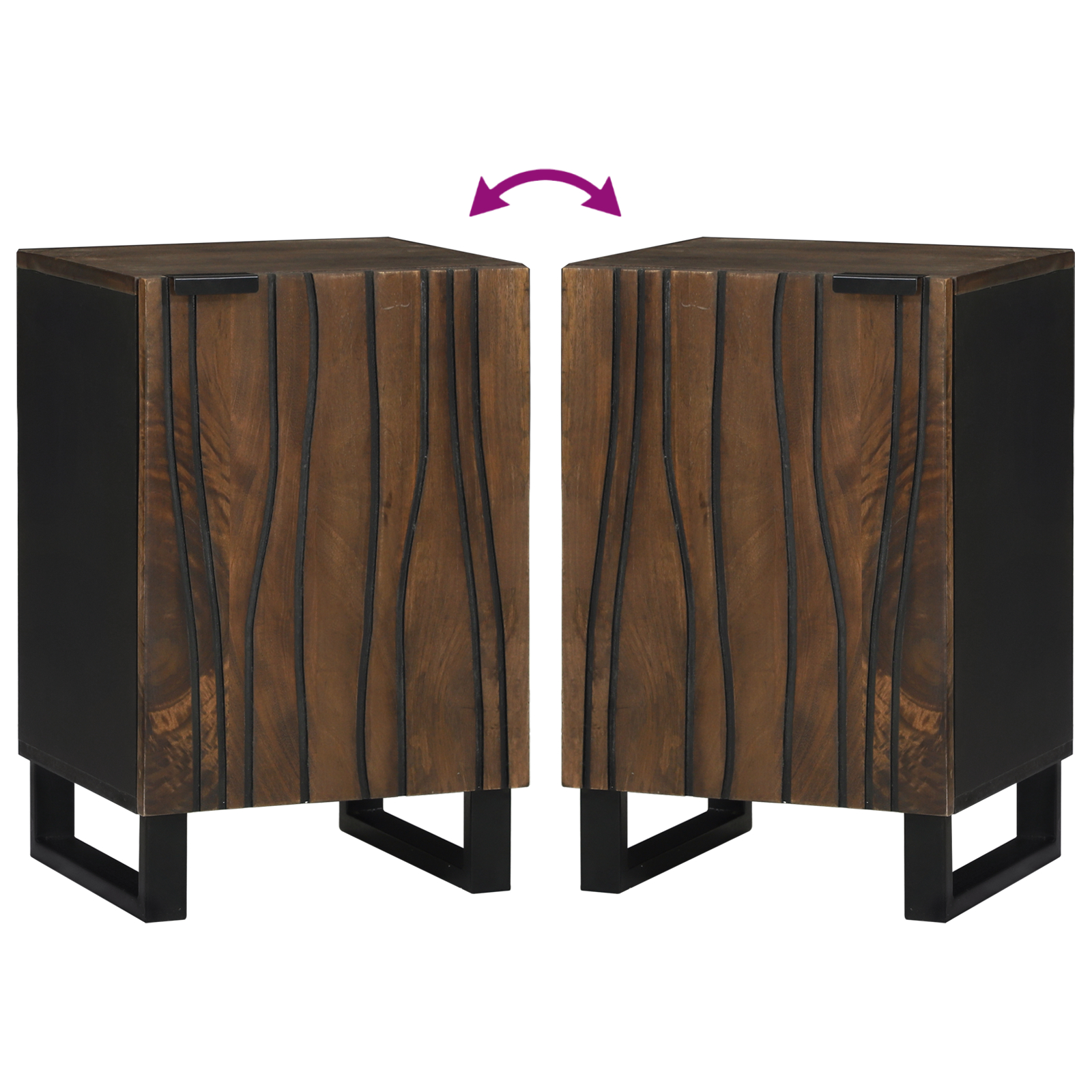 Cabinet de Baie 38x33.5x58 cm Lemn Solid Mango [8]