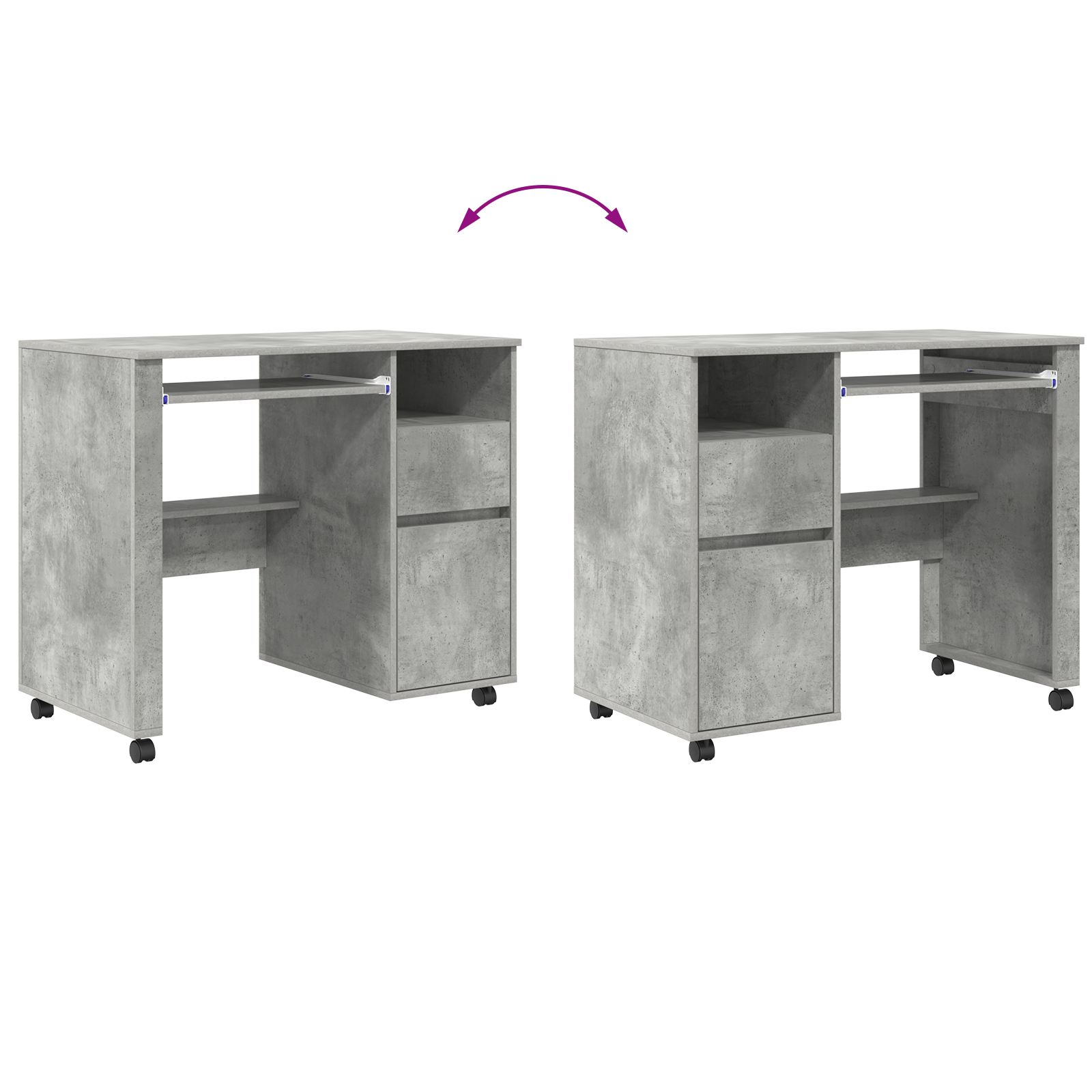 birou Gri Concreți gri concreți plăci aglomerate mediu roți [8]