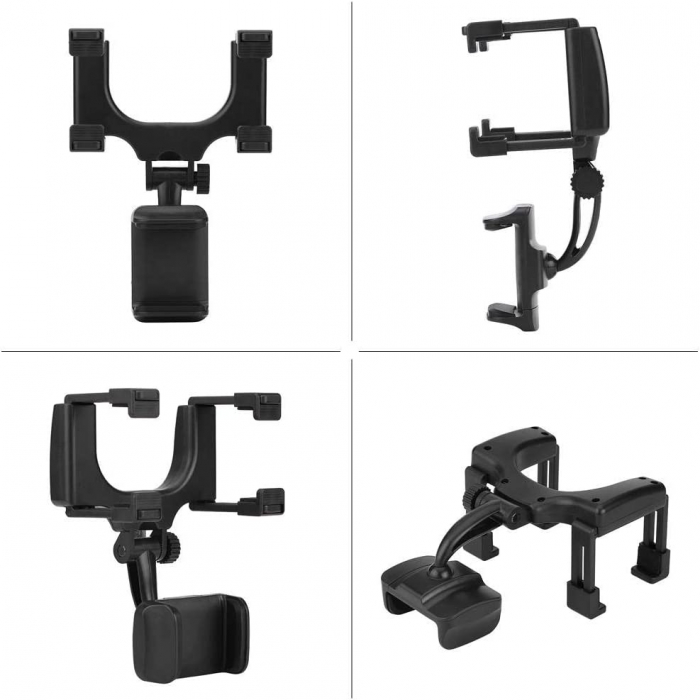 Suport telefon auto negru din plastic 360° Tbest [9]