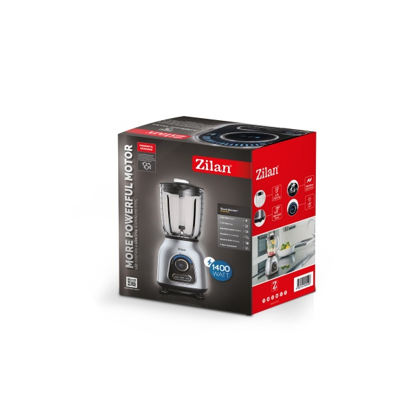 Blender Inox, putere 1400 W, capacitate 1.75L, viteza ajustabila [10]