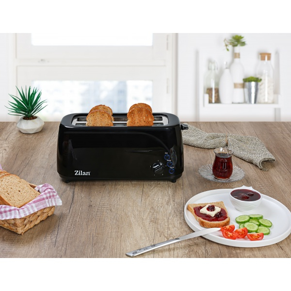 Prajitor paine dublu,1400W, 5 grade rumenire si functii multiple Negru, [15]