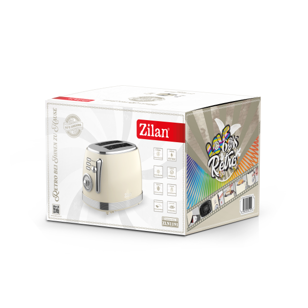 Prajitor de paine Retro,2 felii de paine, 850W, 6 trepte de temperatura si timer, dezghetare, reincalzire, picioruse antiderapante [2]