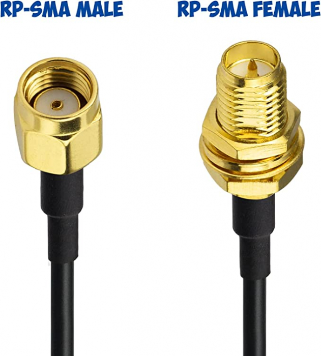 Cablu Bingfu RP-SMA Cablu prelungitor antenă WiFi 5m (2 pachete) Adaptor RP-SMA mascul la RP-SMA mamă RG174 pentru placă de rețea fără fir PCI Express Mini PCI Express Adaptor WiFi Router WiFi Cameră [2]