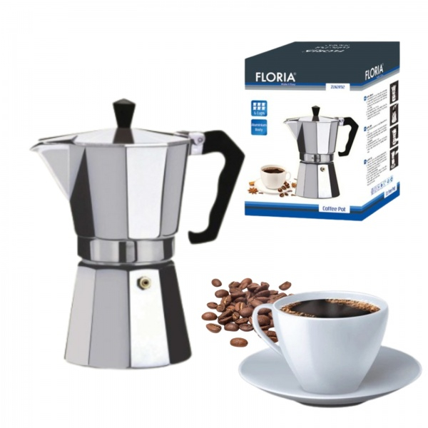 Cafetiera Espresso,3 cesti, 150 ml, Ø8 cm, aluminiu, Argintiu [6]