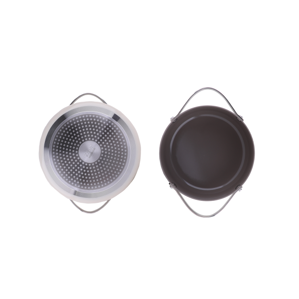 Oala din 5 straturi de material, 20 cm diametru, capacitate 2.7l, Otel inoxidabil, Manere nituite [5]