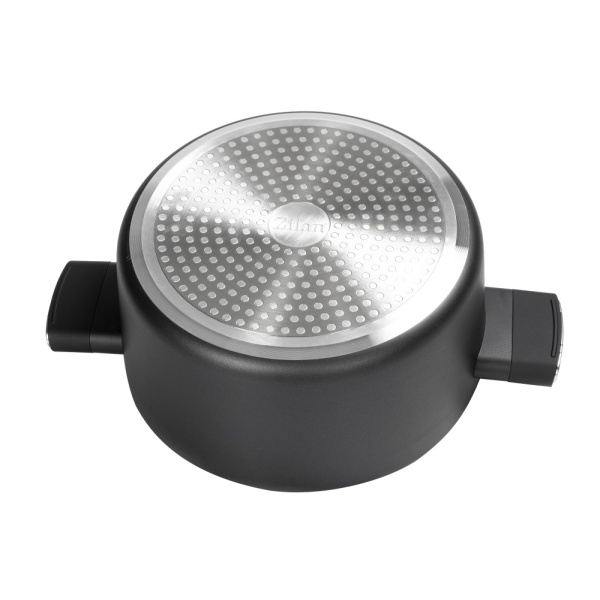 Cratita Negru cu invelis din marmura, 5 straturi, 24 cm si manere fine la atingere, 4.6 L [3]