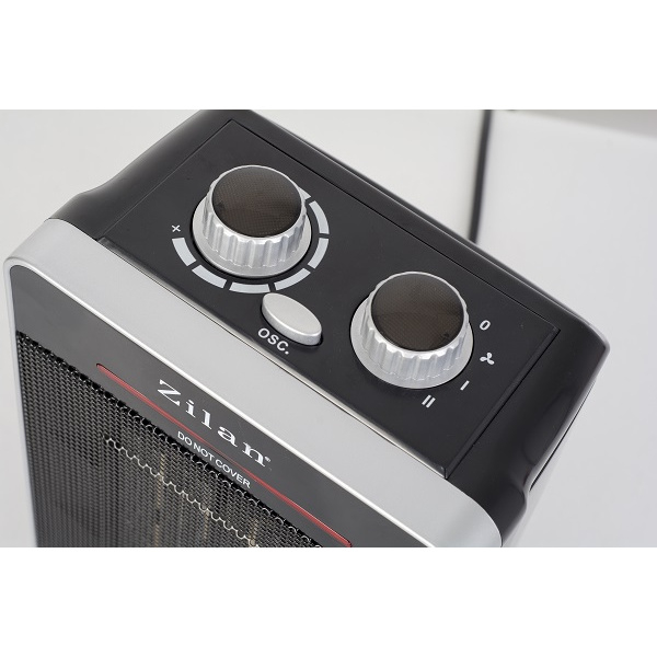 Aeroterma ceramica, Putere 2000W, 2 trepte de reglare temperatura+aer rece, Termostat reglabil, Rezistenta ceramica, Functie oscilatie, Sistem siguranta impotriva rasturnarii si supraincalzirii [6]