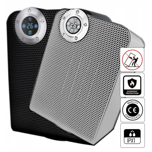 Aeroterma ceramica Negru, 1800W, motor din cupru, rezistenta la apa IPX1 [7]