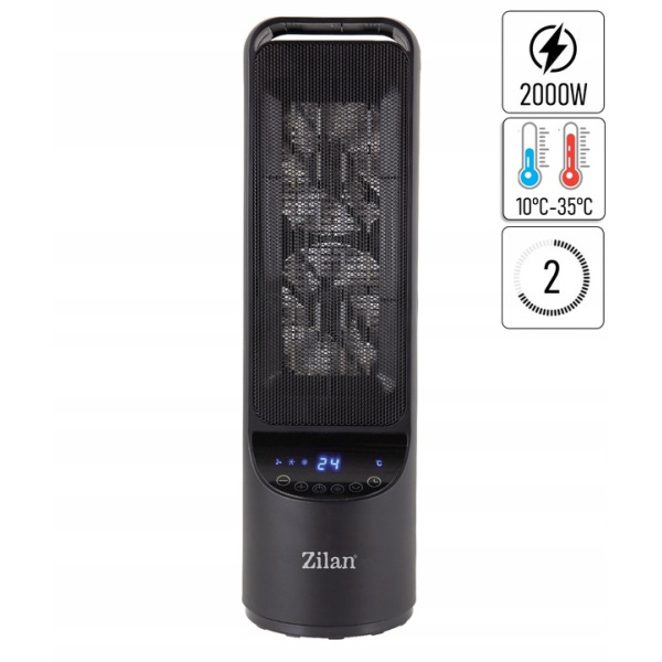 Aeroterma ceramica turn Negru, 2000W, timer 8H, siguranta la rasturnare [5]
