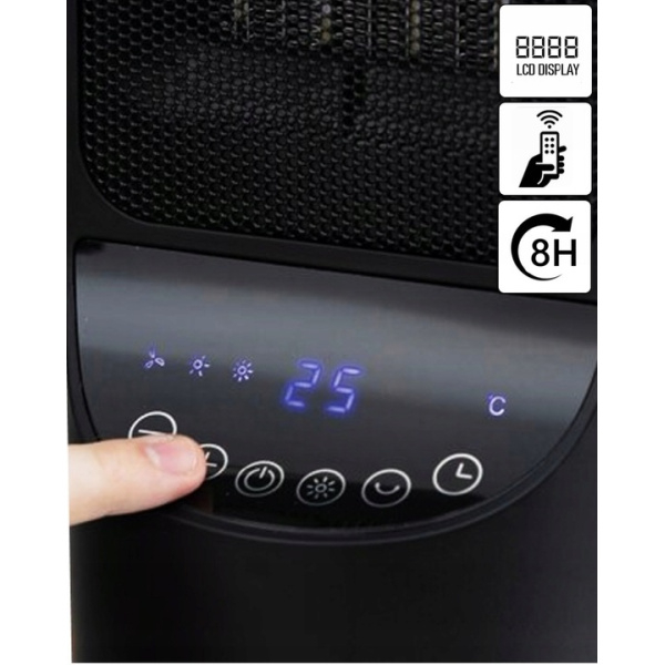 Aeroterma ceramica turn Negru, 2000W, timer 8H, siguranta la rasturnare [7]