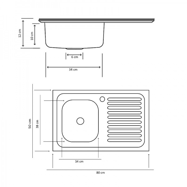 Chiuveta inox 430-04mm, Pentru masca, cuva stanga+sifon scurgere cu ventil [3]